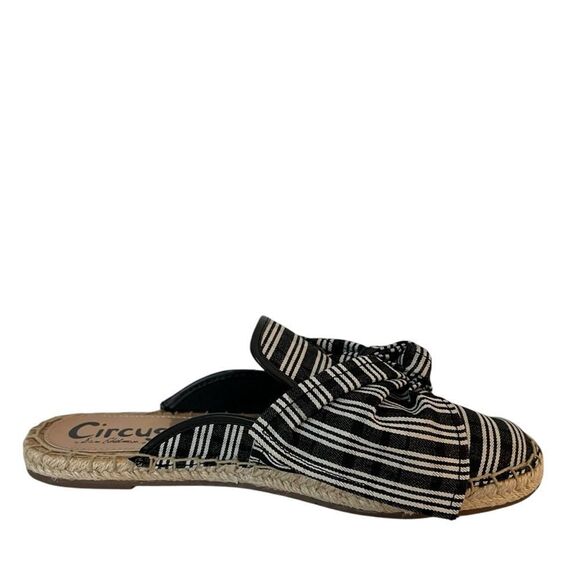 Circus by Sam Edelman Lulu Black & White Bow Striped Sandals size 7 - Picture 2 of 11